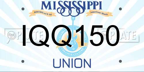 IQQ150 Mississippi License Plate