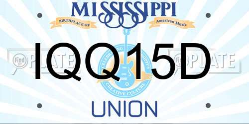IQQ15D Mississippi License Plate