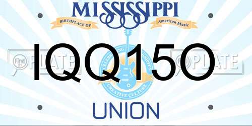 IQQ15O Mississippi License Plate