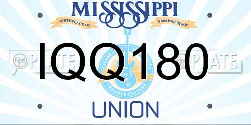 IQQ180 Mississippi License Plate