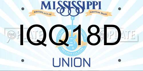 IQQ18D Mississippi License Plate