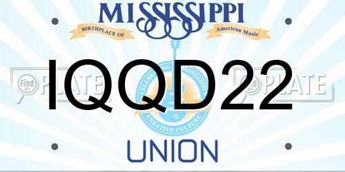 IQQD22 Mississippi License Plate