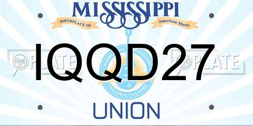 IQQD27 Mississippi License Plate