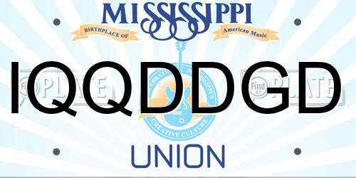 IQQDDGD Mississippi License Plate