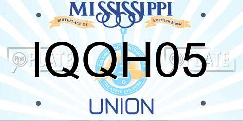 IQQH05 Mississippi License Plate