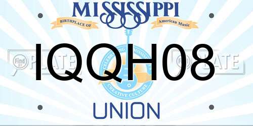 IQQH08 Mississippi License Plate