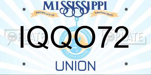 IQQO72 Mississippi License Plate