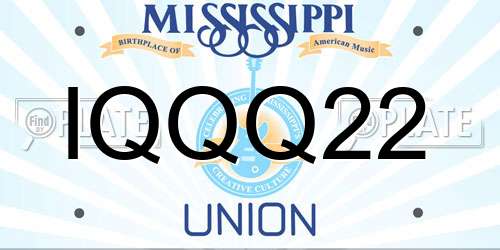 IQQQ22 Mississippi License Plate