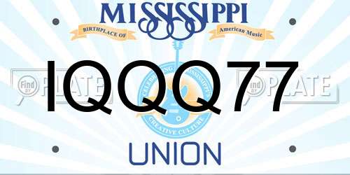 IQQQ77 Mississippi License Plate