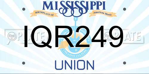 IQR249 Mississippi License Plate