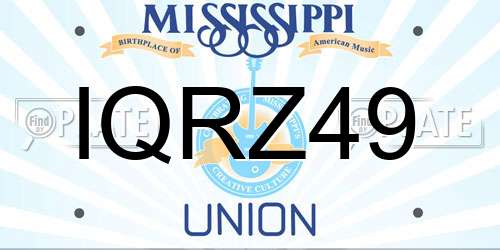 IQRZ49 Mississippi License Plate