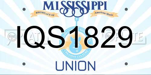 IQS1829 Mississippi License Plate