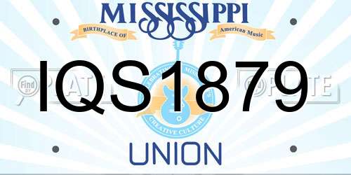 IQS1879 Mississippi License Plate