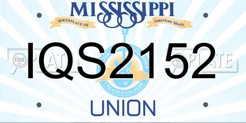 IQS2152 Mississippi License Plate