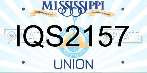 IQS2157 Mississippi License Plate