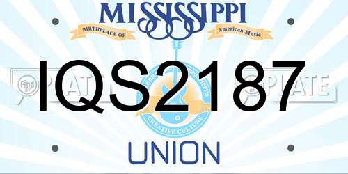IQS2187 Mississippi License Plate