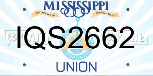 IQS2662 Mississippi License Plate
