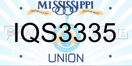 IQS3335 Mississippi License Plate