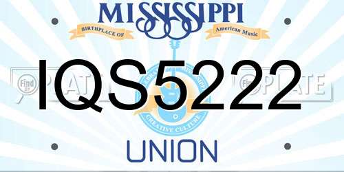 IQS5222 Mississippi License Plate