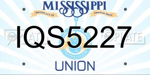 IQS5227 Mississippi License Plate