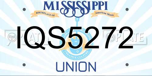 IQS5272 Mississippi License Plate