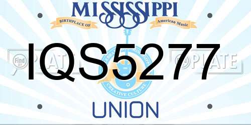 IQS5277 Mississippi License Plate