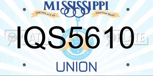 IQS5610 Mississippi License Plate
