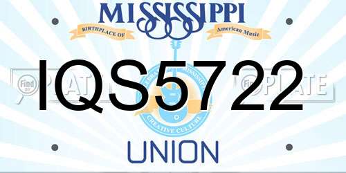 IQS5722 Mississippi License Plate