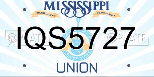 IQS5727 Mississippi License Plate
