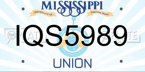 IQS5989 Mississippi License Plate