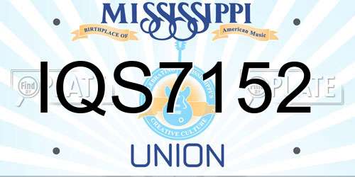 IQS7152 Mississippi License Plate