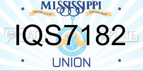 IQS7182 Mississippi License Plate