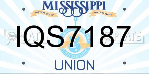 IQS7187 Mississippi License Plate