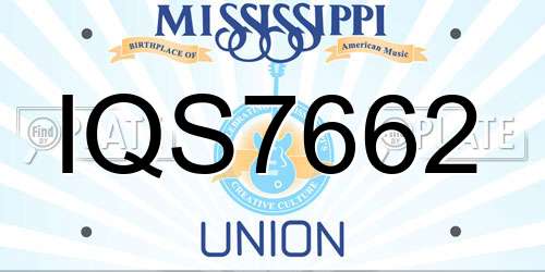 IQS7662 Mississippi License Plate