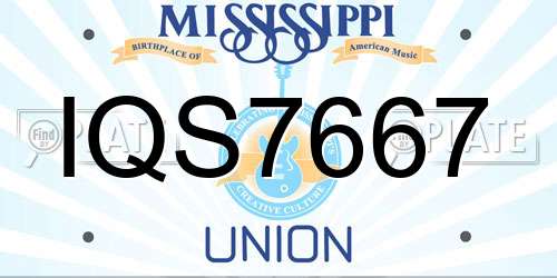 IQS7667 Mississippi License Plate