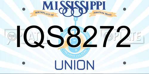 IQS8272 Mississippi License Plate