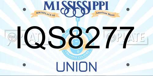 IQS8277 Mississippi License Plate