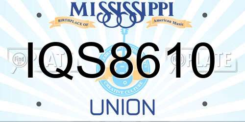 IQS8610 Mississippi License Plate