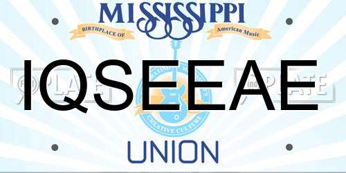 IQSEEAE Mississippi License Plate