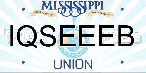 IQSEEEB Mississippi License Plate