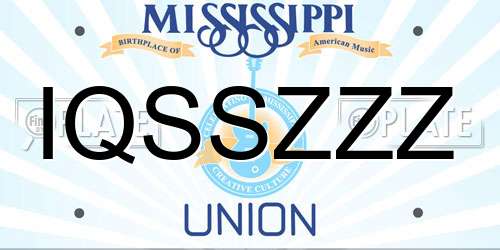 IQSSZZZ Mississippi License Plate