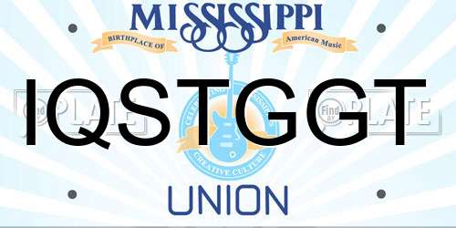 IQSTGGT Mississippi License Plate