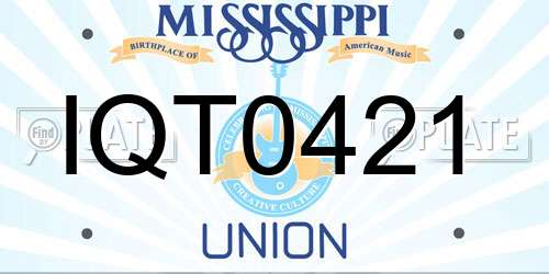 IQT0421 Mississippi License Plate