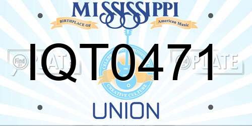 IQT0471 Mississippi License Plate