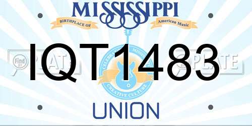 IQT1483 Mississippi License Plate