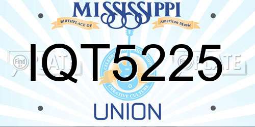 IQT5225 Mississippi License Plate