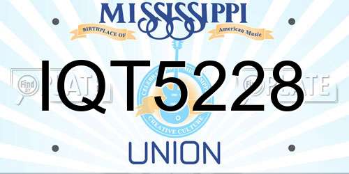 IQT5228 Mississippi License Plate