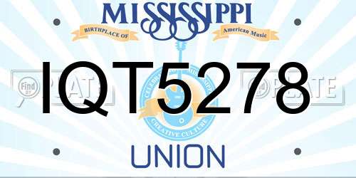 IQT5278 Mississippi License Plate