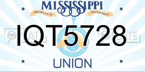 IQT5728 Mississippi License Plate