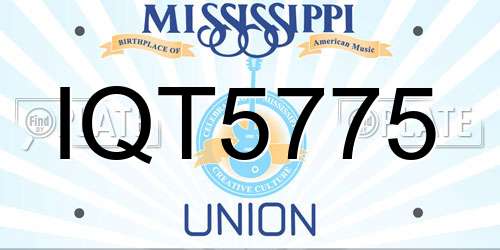 IQT5775 Mississippi License Plate